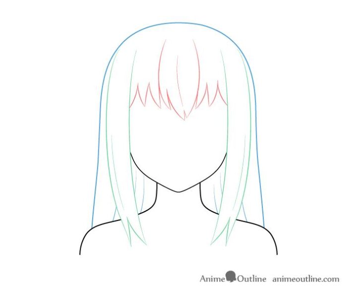 Hướng dẫn cách vẽ tóc nữ anime