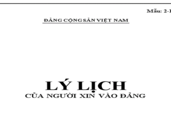 Hướng dẫn khai lý lịch người xin vào đảng mới nhất
