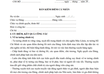 Hướng dẫn kiểm điểm đảng viên năm 2018