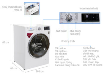 Hướng dẫn sử dụng máy giặt lg cửa ngang 9kg