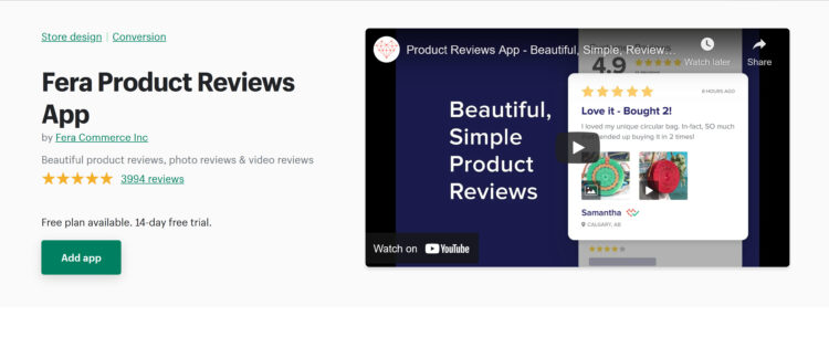 Product review apps