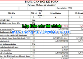 Thông tư 200 hướng dẫn lập báo cáo tài chính